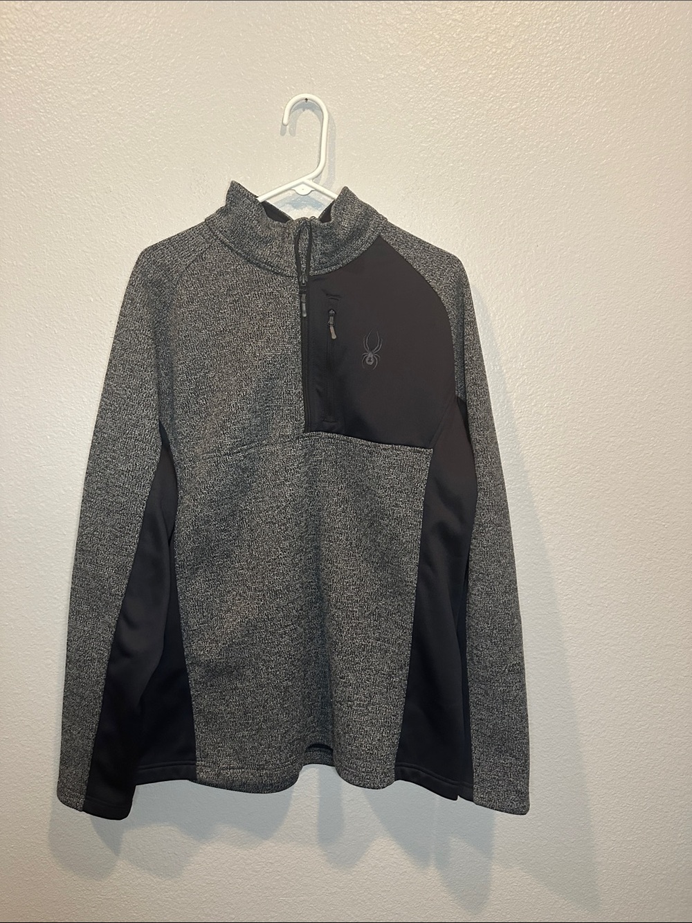 Spyder XXL Gray Black Quarter Zip Performance Pullover Ski Top